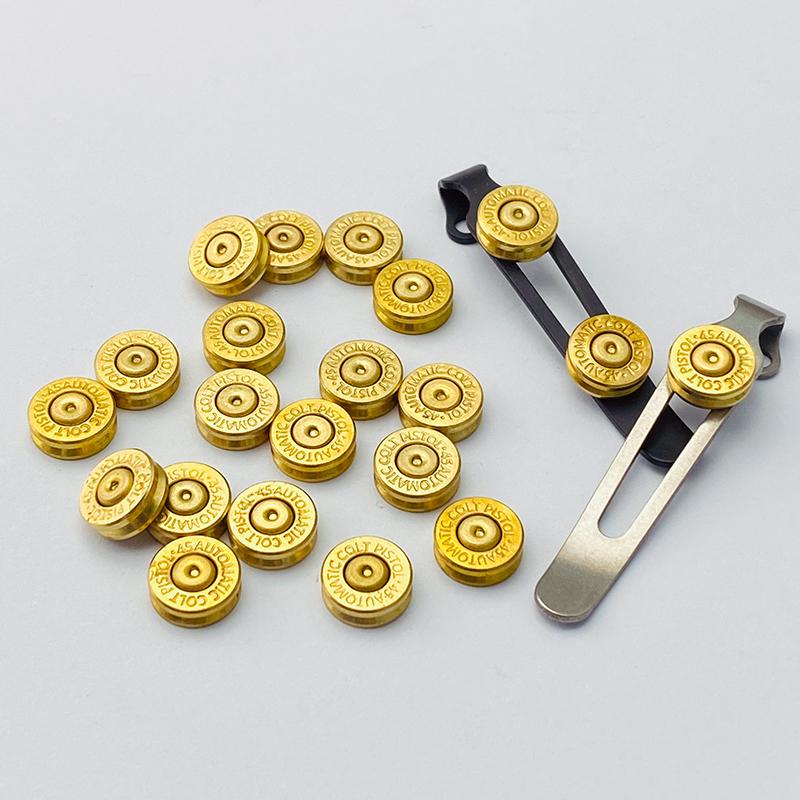 10 Pcs Brass Primer Bullet Shell Screw Flame Back Clip Edc DIY ...